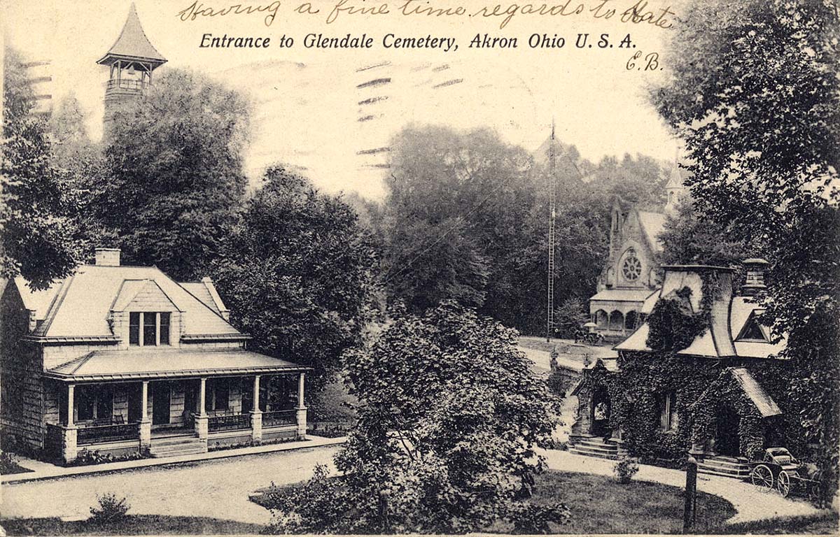 Akron, Ohio. Entrance to Glendale Cemetery