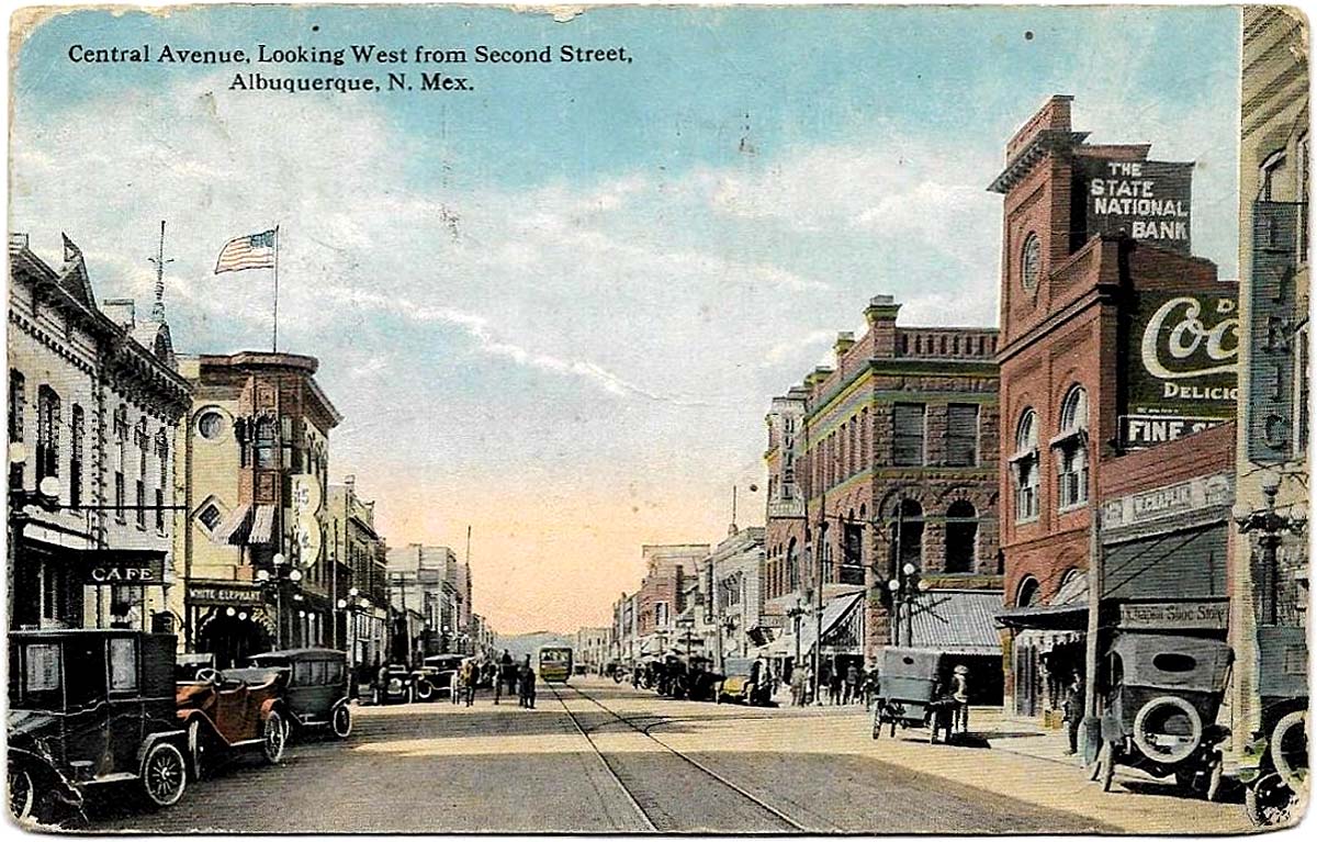 Albuquerque. Central Avenue, Looking West from Second Street