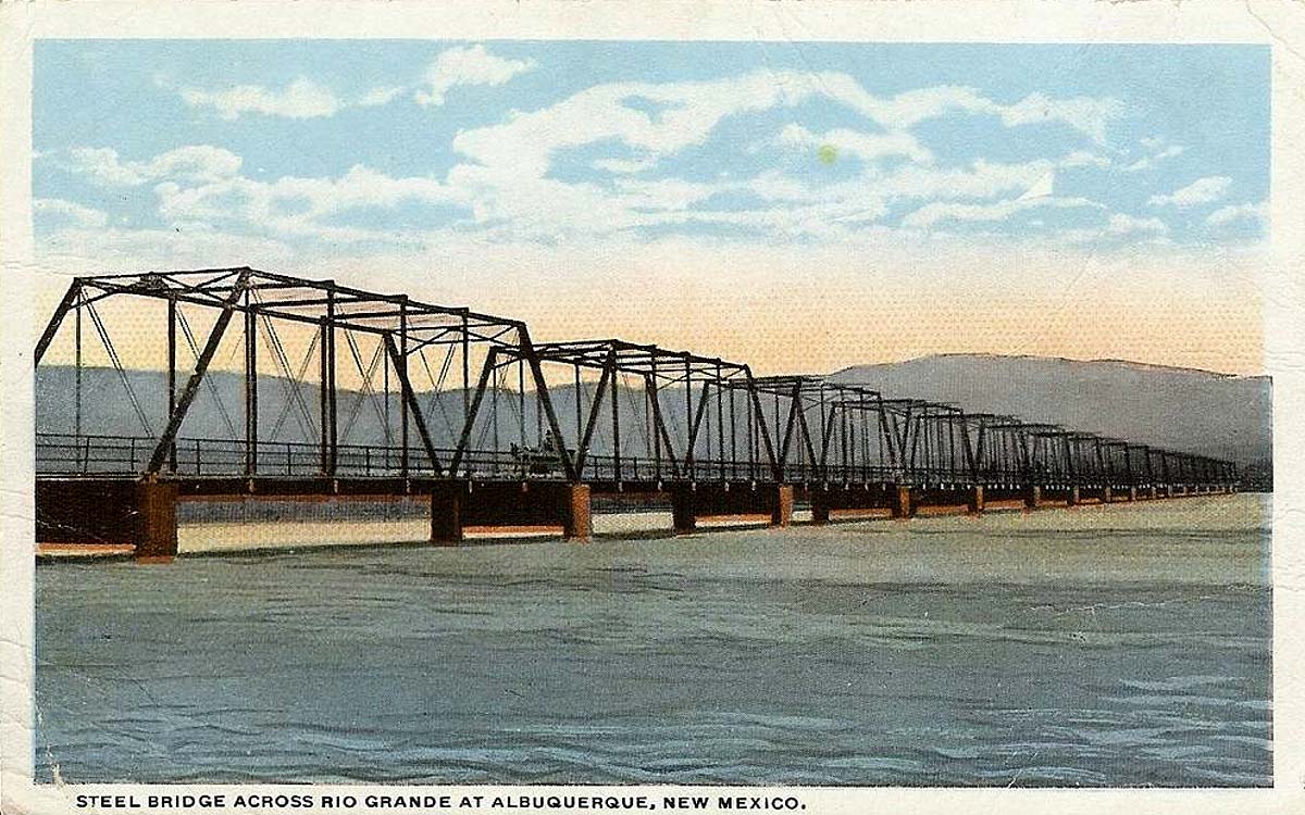 Albuquerque. Steel bridge across Rio Grande at Albuquerque