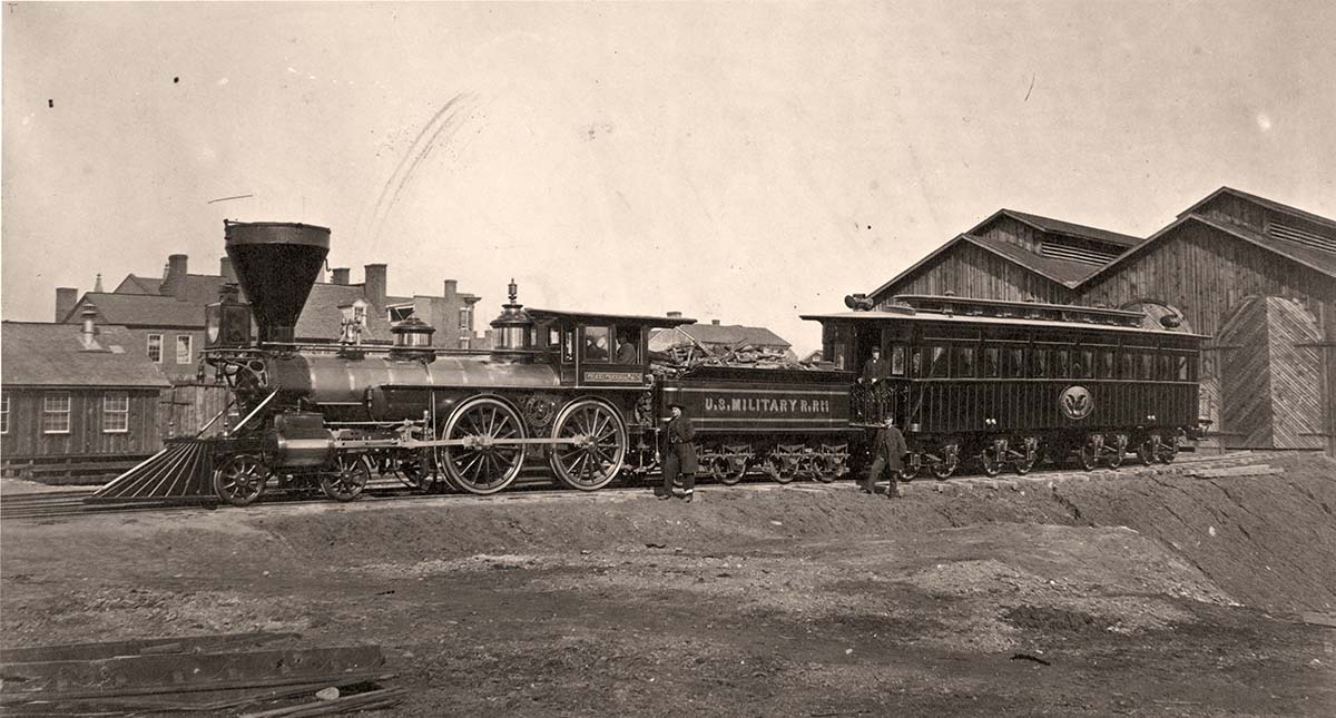 Alexandria, Virginia. Engine W. H. Whiton, and President's car, January, 1865