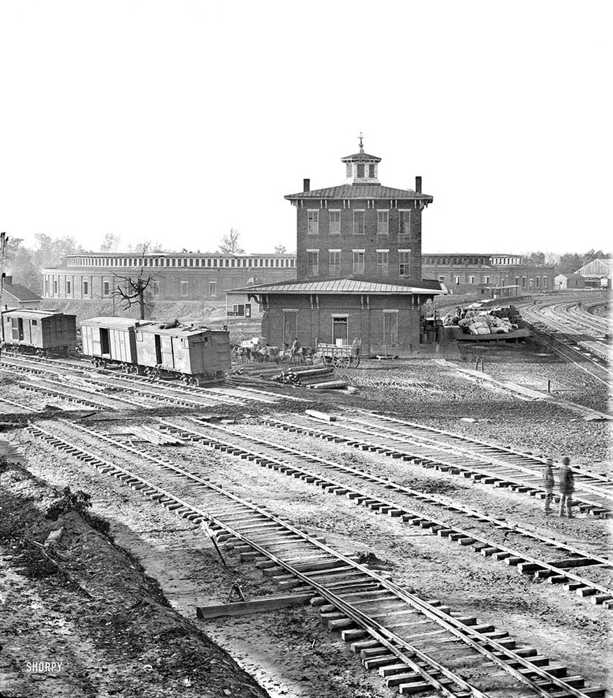Atlanta, Georgia. Railroad yard, 1864