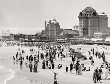 Atlantic City. Bathing in Front of the Big Hotels, 1915
