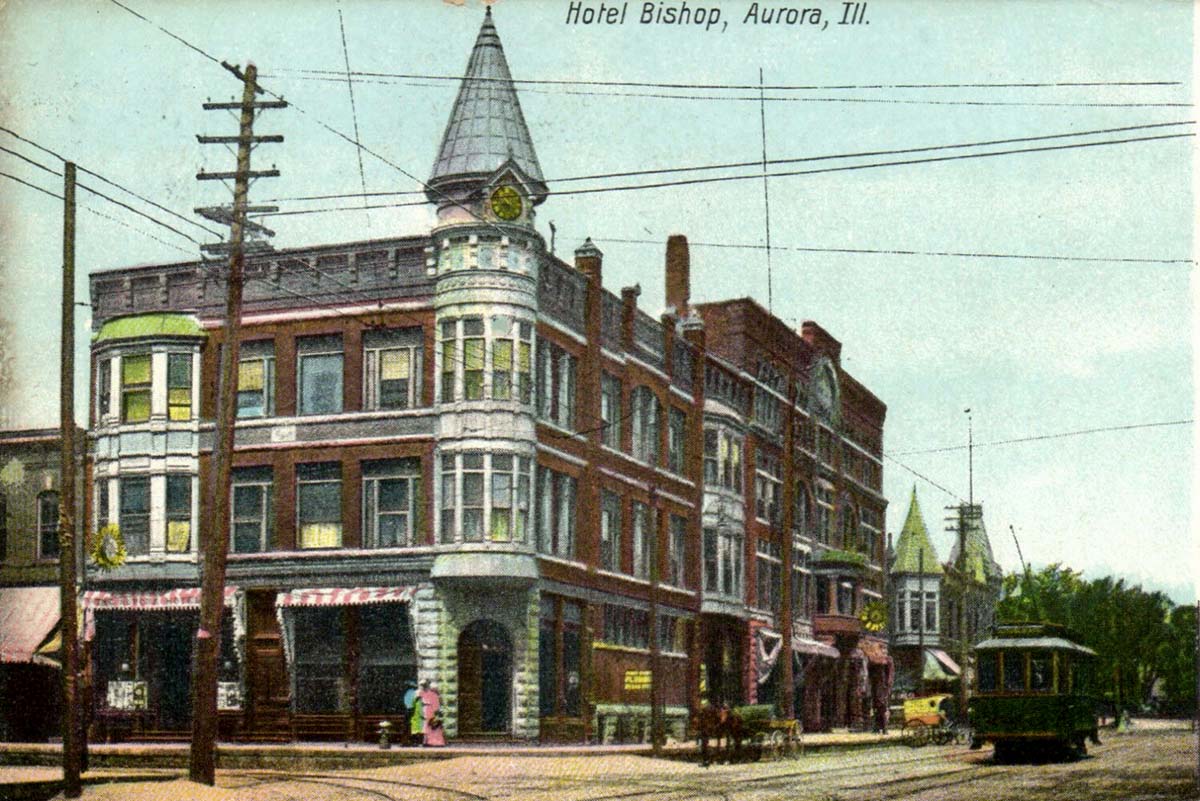 Aurora, Illinois. Hotel Bishop, early 1900s