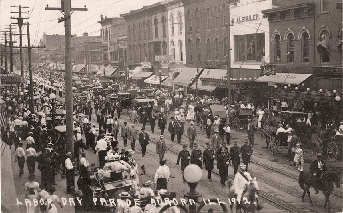 Aurora, Illinois. Labor Day Parade, 1912