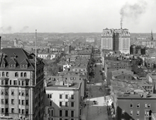 Baltimore. Looking up North Charles Street from Washington Monument, 1906