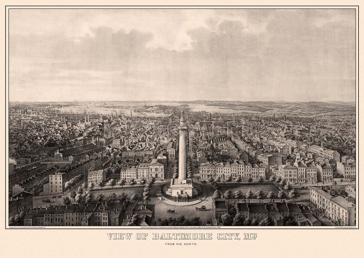Baltimore. Panorama of city, 1862
