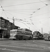 Baltimore. Transit bus with trolleys of 1917 vintage, April 1943