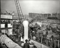 Baltimore. Unloading banana steamer, circa 1905