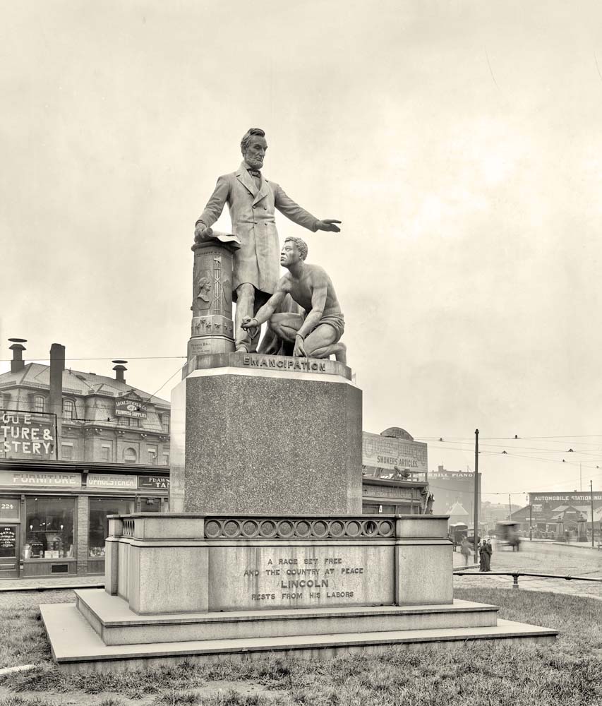 Boston. Lincoln statue, Park Square, 1906