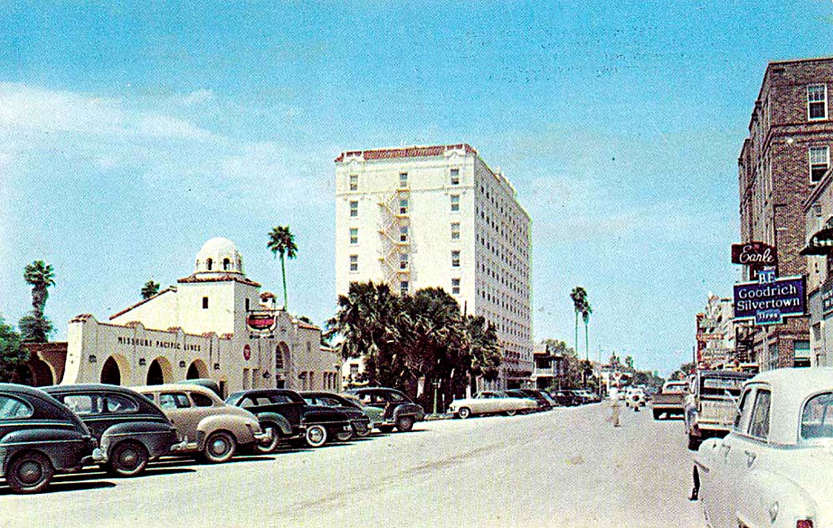 Brownsville, Texas. Downtown Levee Street, 1950-60s