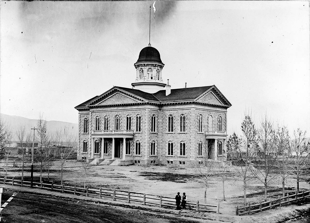 Carson City. Nevada State Capitol, Plaza at Carson Street, 1875