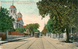 Charleston. Meeting Street and 1st Scotch Presbyterian Church, 1910