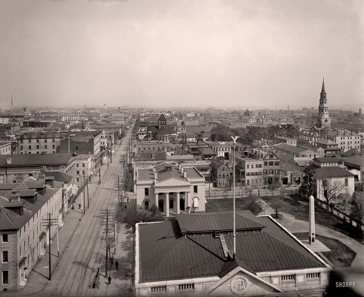 Charleston, South Carolina. Panorama of city from St. Michael's Church, St. Philip's Church at right, circa 1900