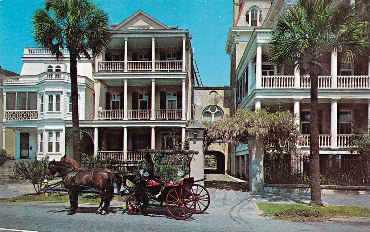 Charleston, South Carolina. South Battery Home, Horse Carriage, 1940-60s