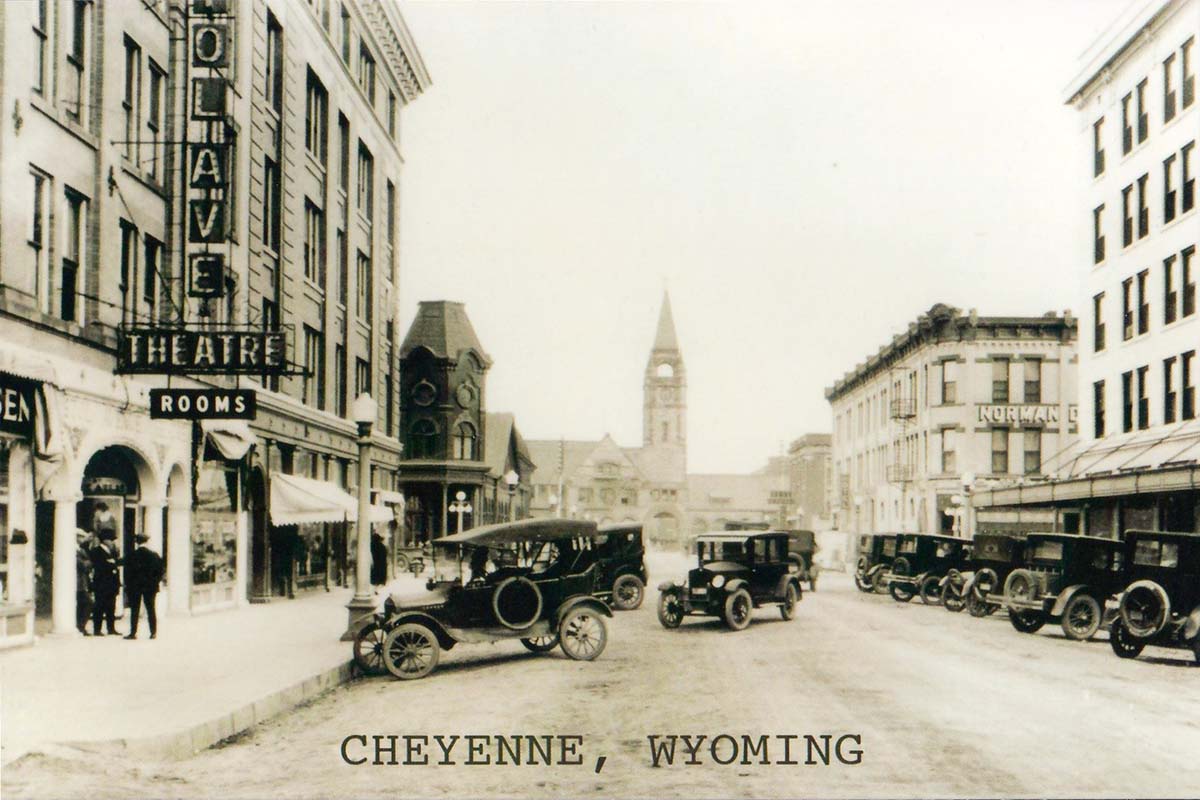 Cheyenne. Panorama of the city street, 1920