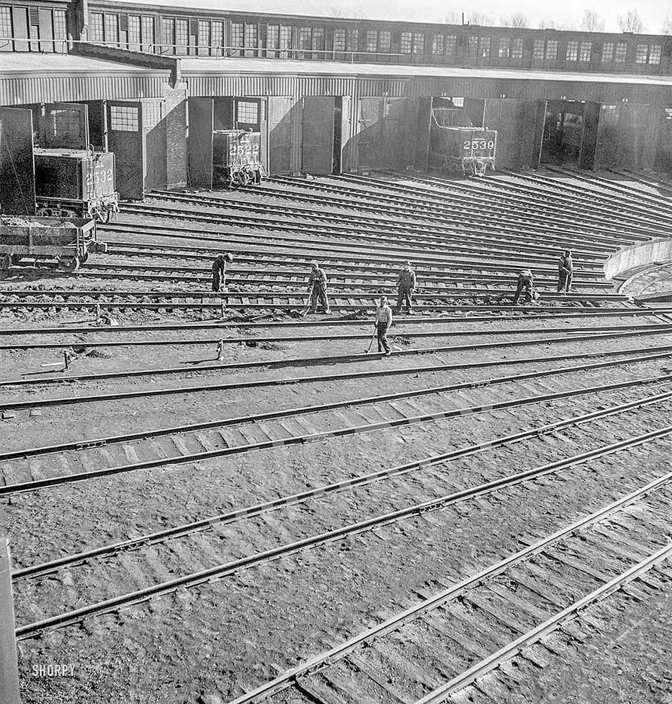 Chicago. The roundhouse at the Central rail yard, 1942