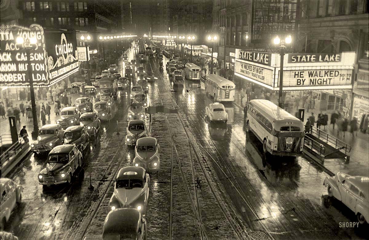 Chicago. Theater traffic on State Street, 1949