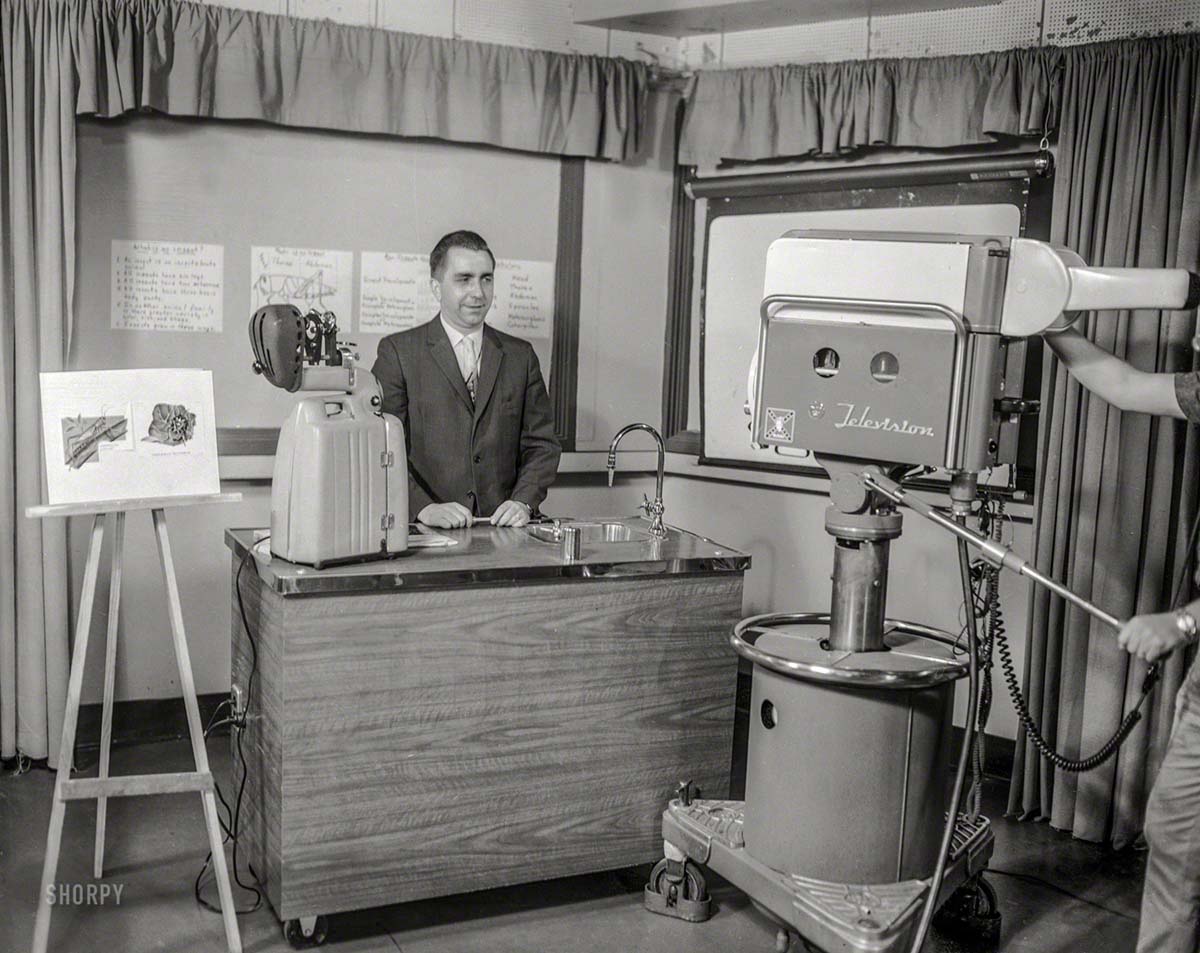 Columbus. TV classroom, 1957