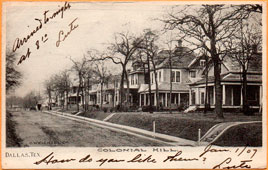 Dallas. Colonial Hill, 1907