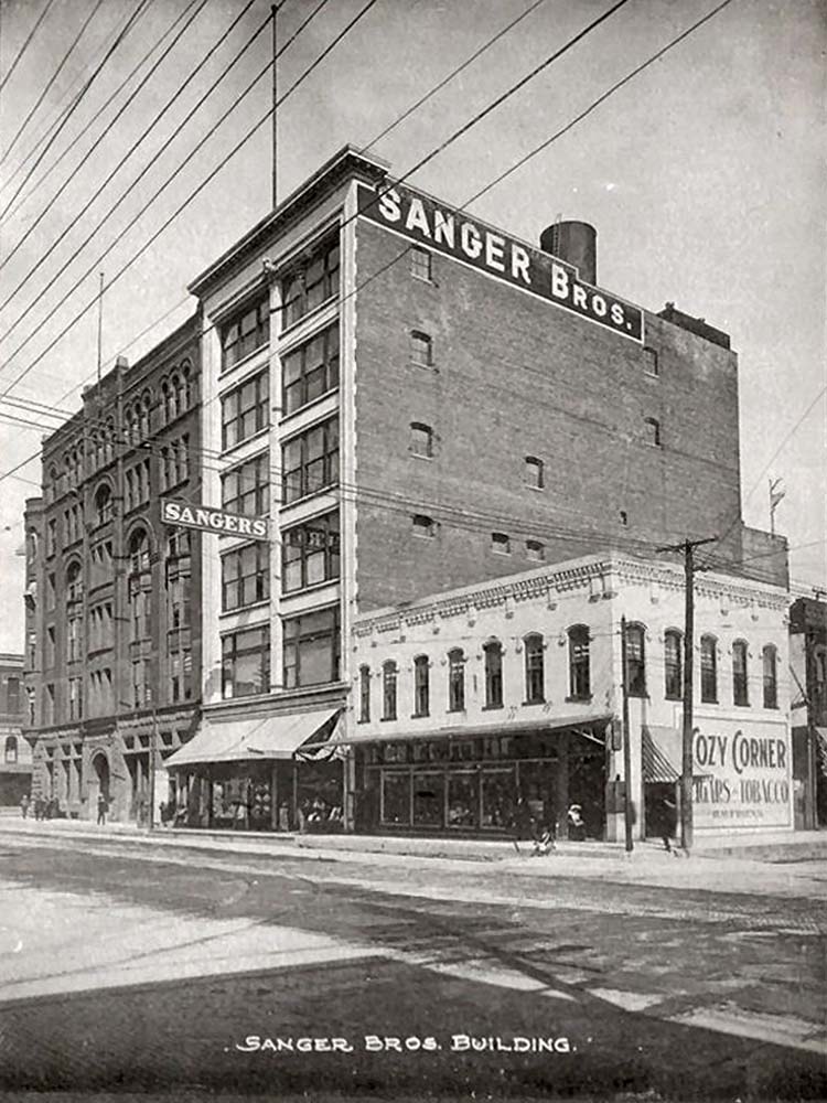 Dallas, Texas. Photo was taken before 1902 when the Sanger Bros building would have obscured the Trust Building