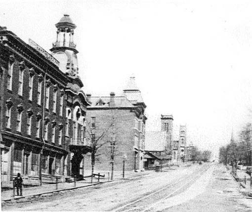 Davenport. Brady Street, old City Hall, 1880