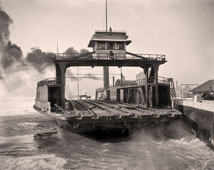 Detroit. Car ferry Michigan Central entering slip on the Detroit River, circa 1900