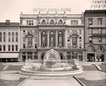 Detroit Opera House and Palmer Fountain, circa 1905