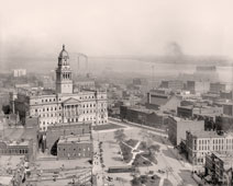 Detroit. Wayne County Building, looking east across Detroit River from Majestic Building, 1903
