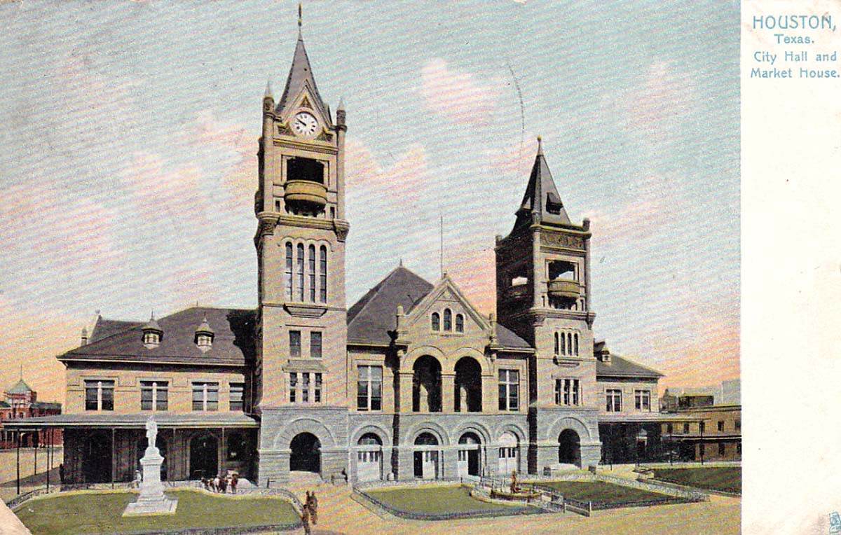 Houston. City Hall and Market House, 1909