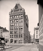Indianapolis. Commercial Club building, looking west on Pearl Street at South Meridian, 1905