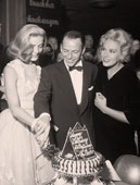 Las Vegas. Lauren Bacall, Frank Sinatra and Kim Novak are seen at the Sands Hotel, 1956