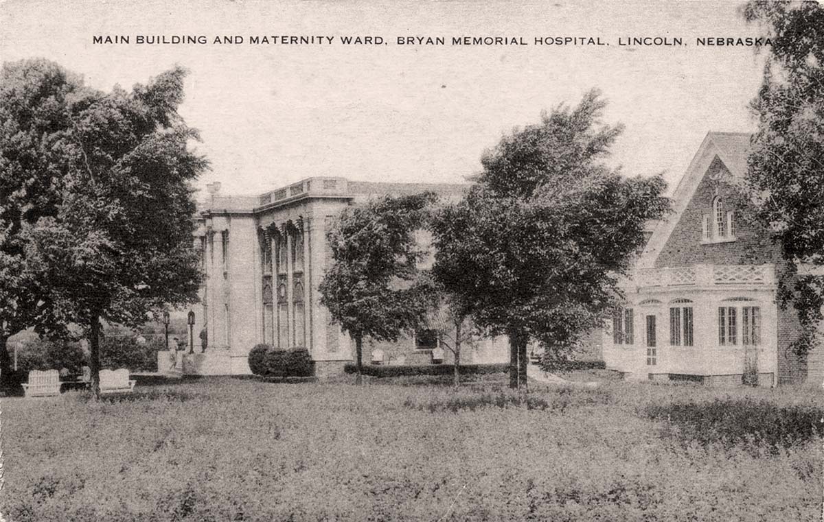 Lincoln, Nebraska. Main Building and Maternity Ward Bryan Memorial Hospital