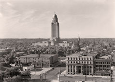 Lincoln. Nebraska State Capitol, General view from university, 1934