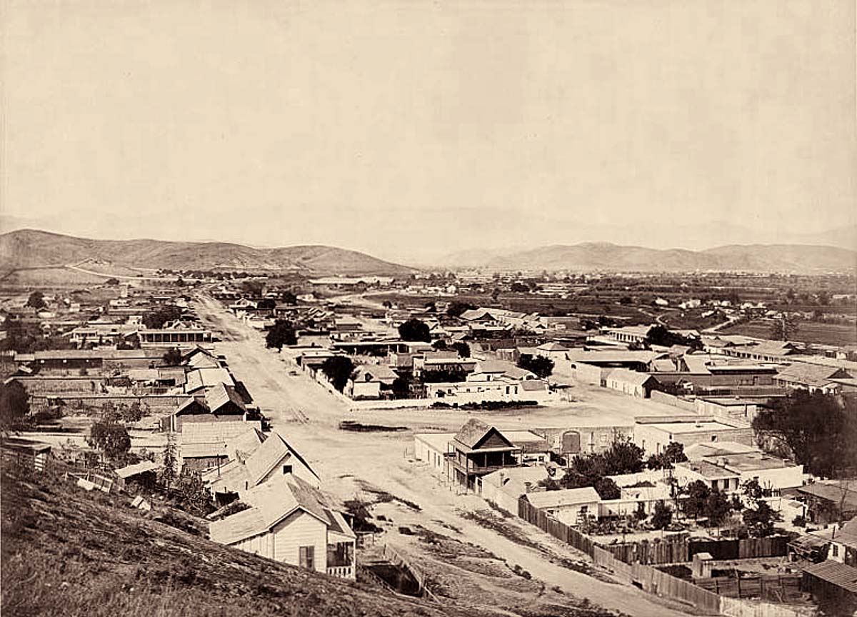 City of Los Angeles from Fort Hill, Southern Pacific Railroad