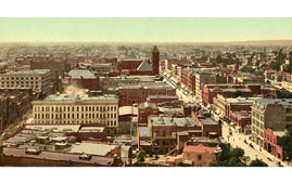 Los Angeles. Panorama of the city, between 1898 and 1905