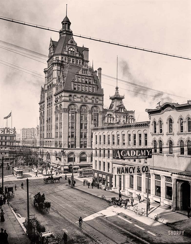 Milwaukee, Wisconsin. Wisconsin Street and Pabst Building, circa 1900