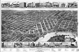 Montgomery. Old map of the city, 1887