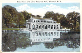 New York. Boat House and Lake, Prospect Park, Brooklyn