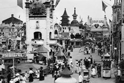 New York. General View on Luna Park, Main Street, Coney Island, 1920s