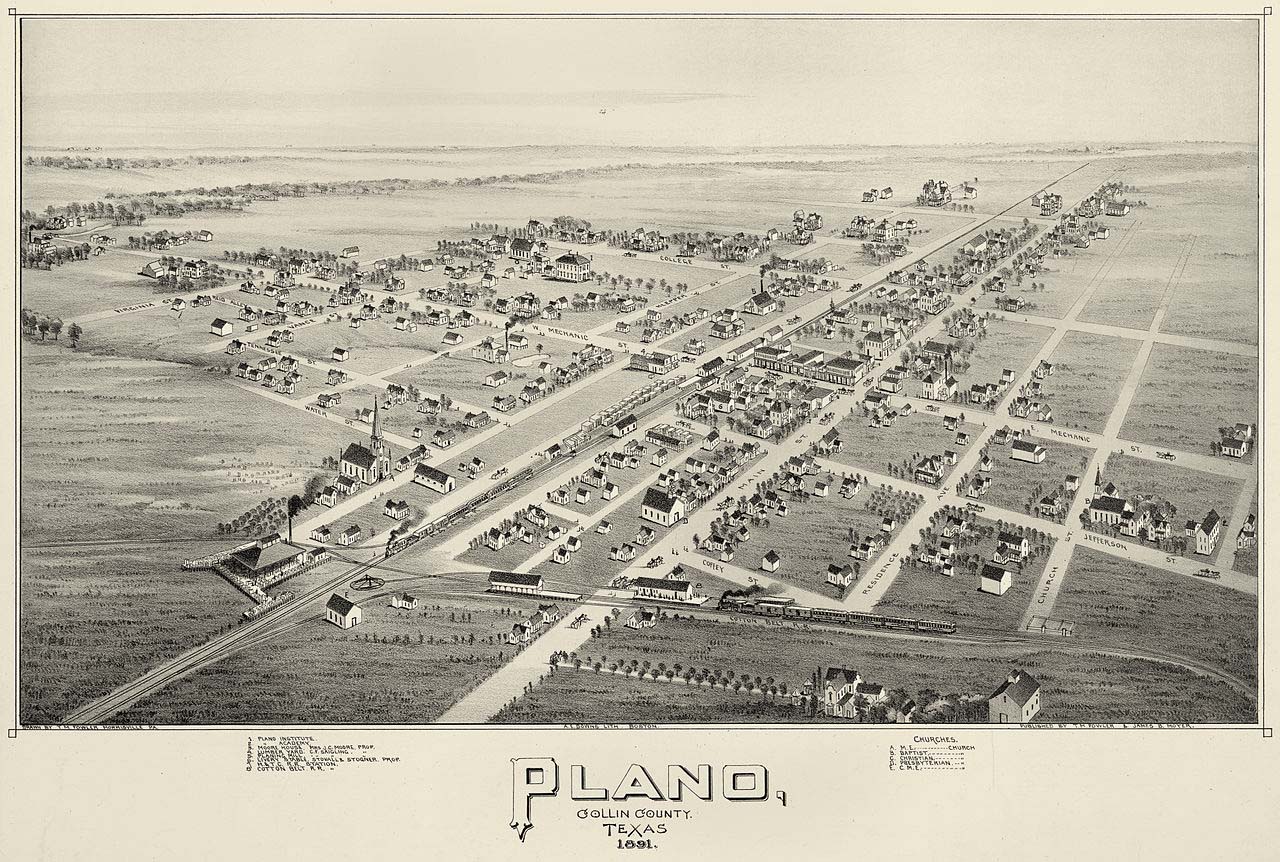 Plano. Map of Plano, 1891