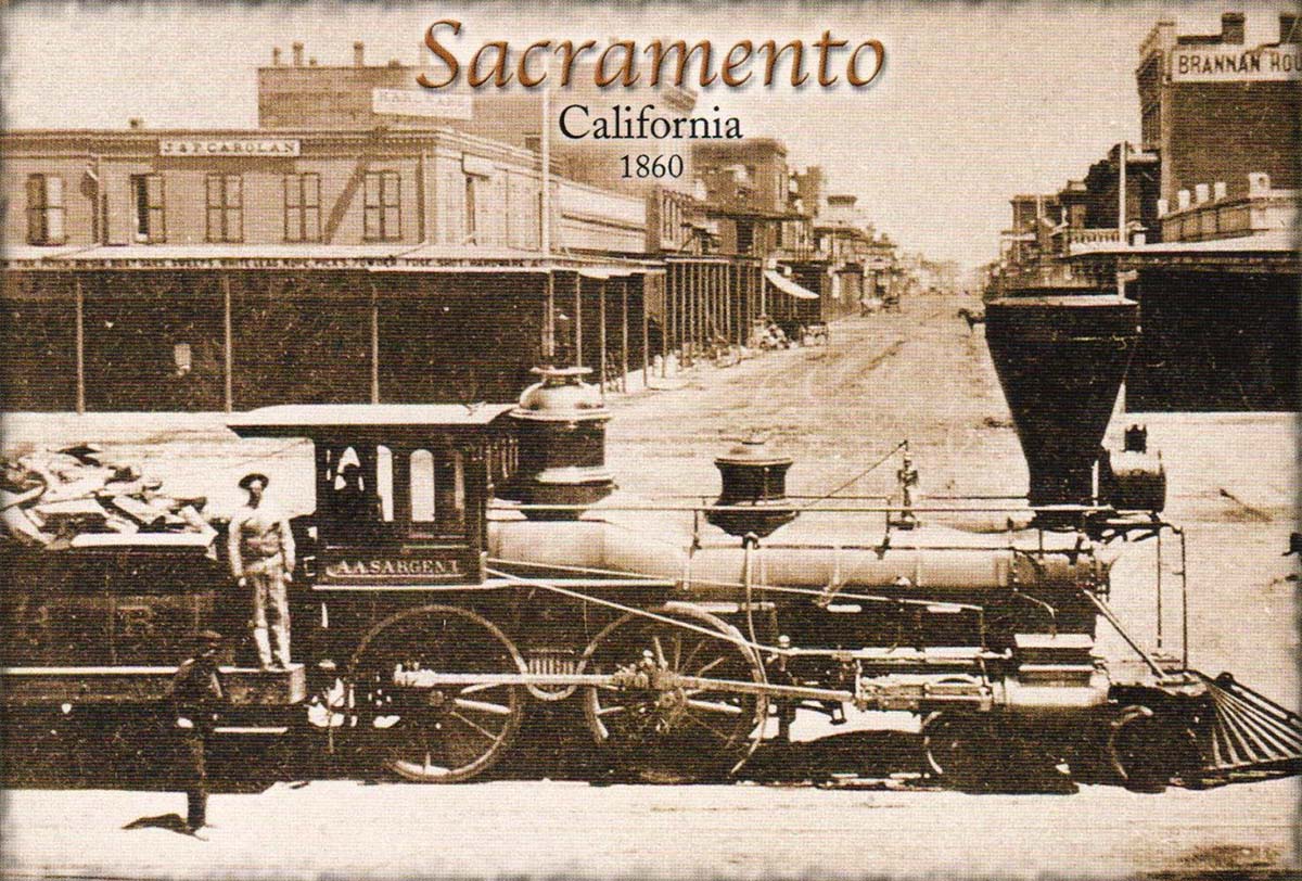 Sacramento, California. Locomotive, 1860