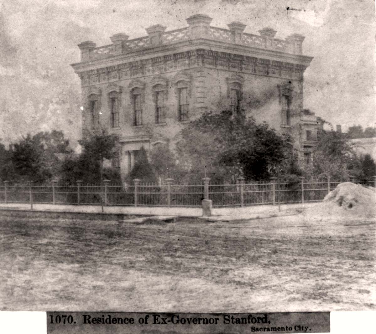 Sacramento, California. Residence of Ex-Governor Stanford, 1866