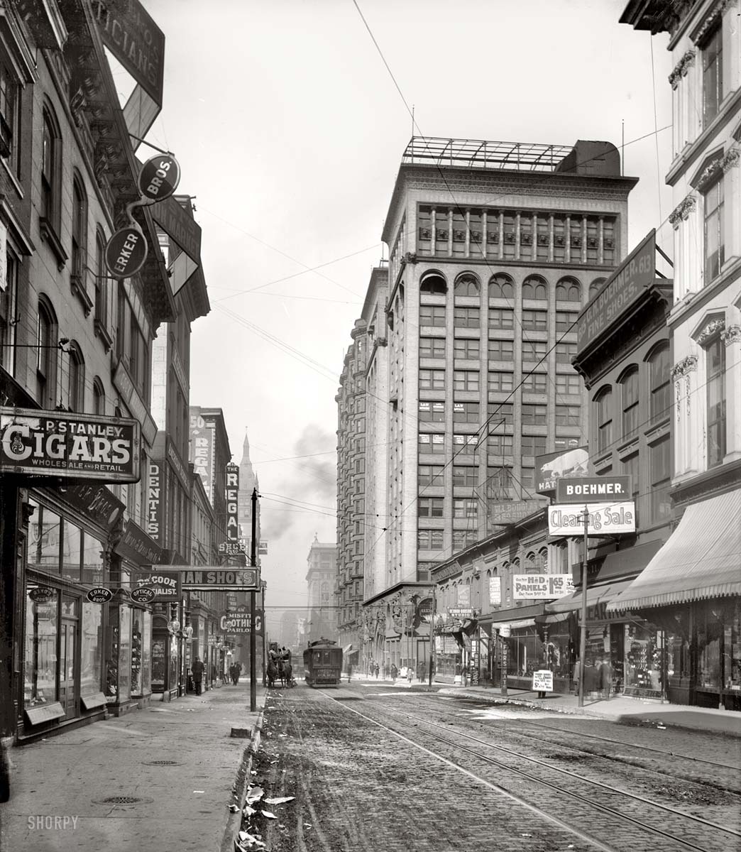 Saint Louis. Olive Street west from 6th, circa 1900
