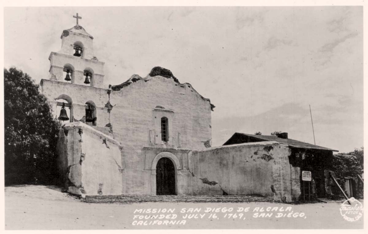 San Diego, California. Mission San Diego de Alcala, founded July 16, 1769