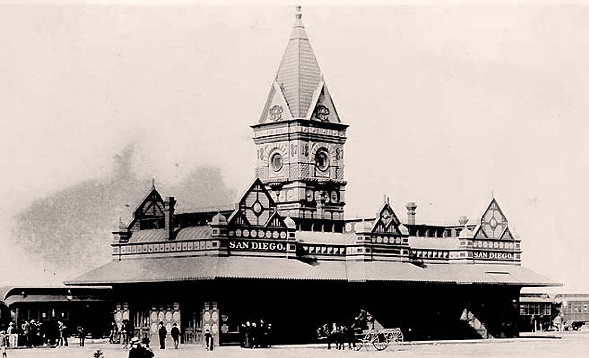 San Diego, California. Santa Fe passenger terminal in San Diego, 1915