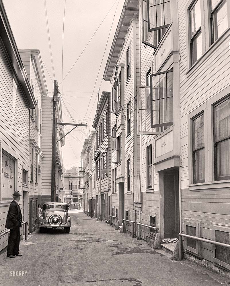 San Francisco, California. Card Alley, Italian North Beach District, 1936