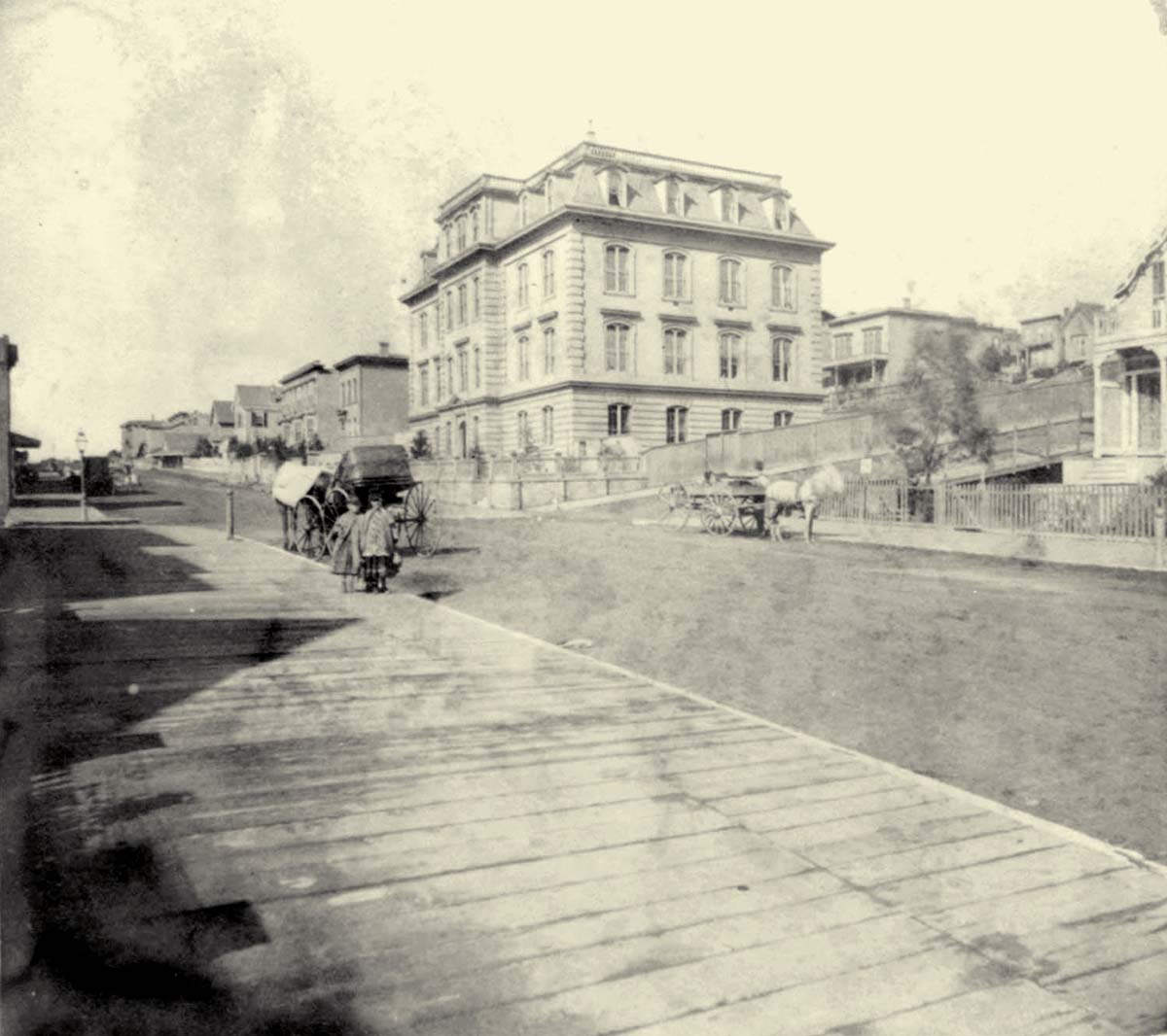 San Francisco, California. Denman Grammar School, Bush Street, 1866