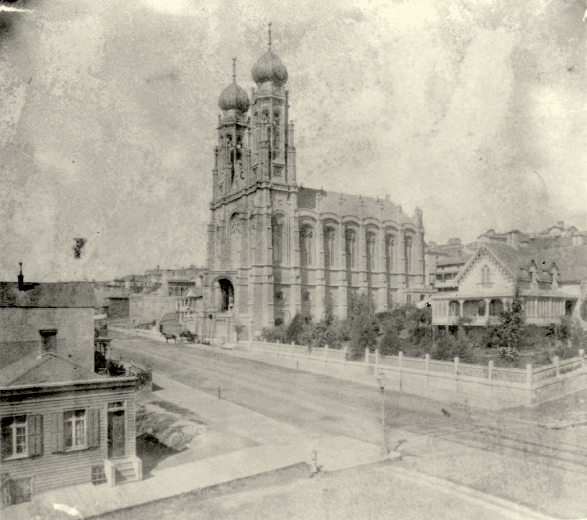 San Francisco, California. Jewish Synagogue, Congregation Emanu-El, Sutter Street, 1866