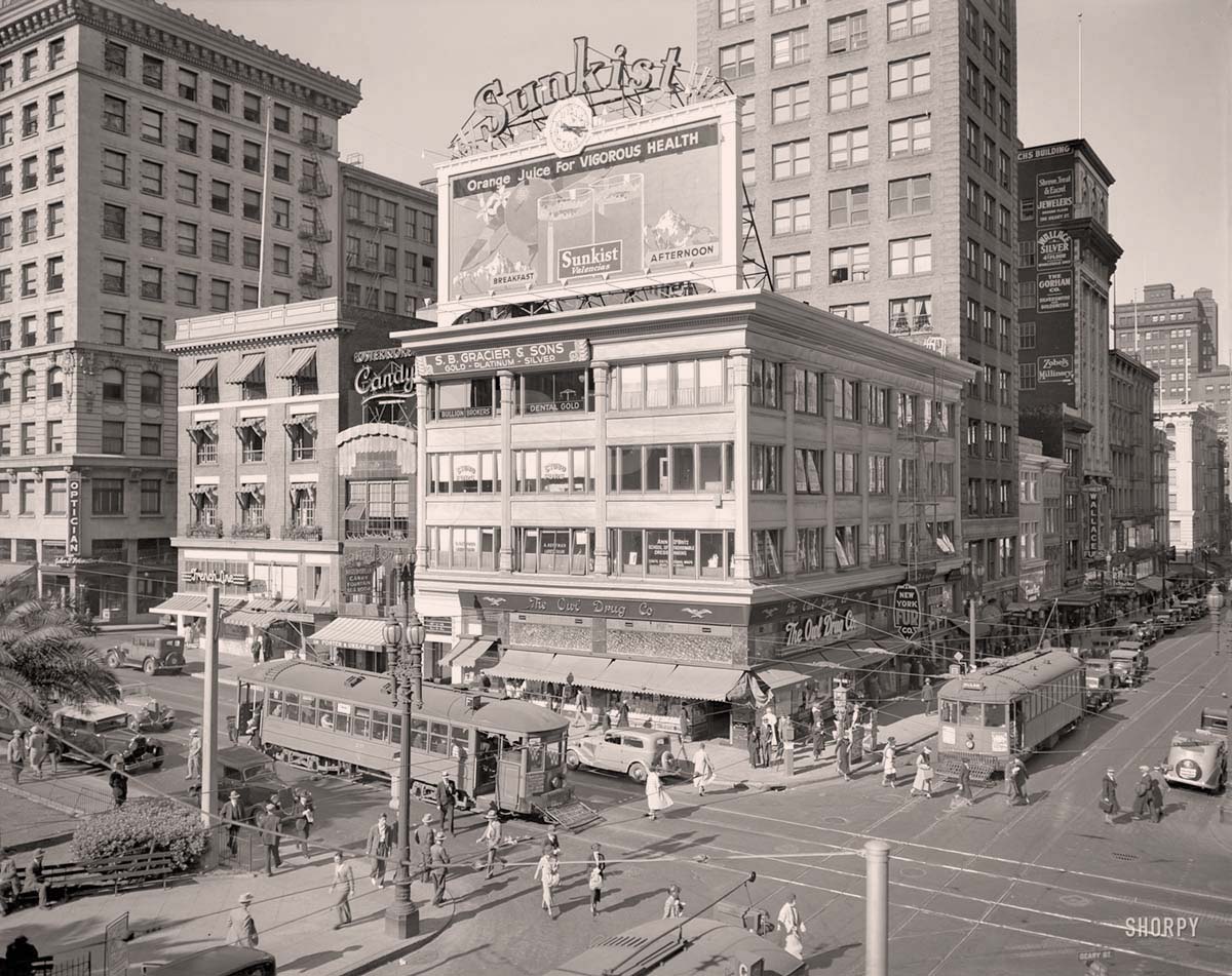 San Francisco, California. Union Square at Geary and Stockton, June 1, 1935