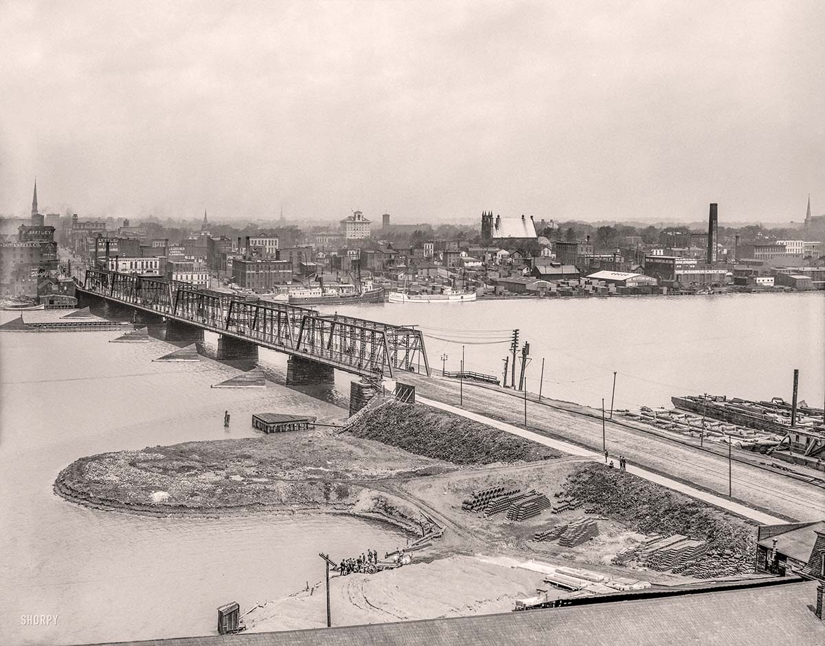 Toledo, Ohio. Maumee River, Cherry Street Bridge, 1909